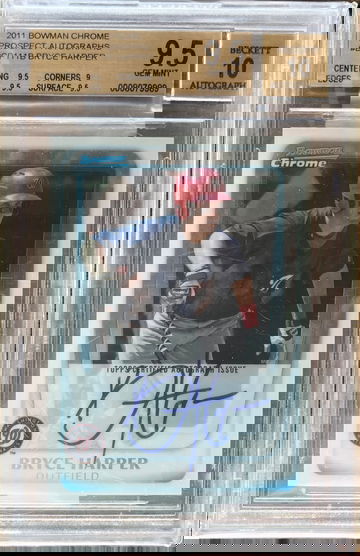 2011 Bowman Chrome Auto Bryce Harper BGS 9.5 Gem Mint