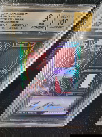 2021 Panini Obsidian Rookie Jersey Ink Elec Etch Purple Auto  /40 Rondale Moore  BGS 9/10