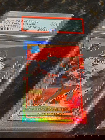 2020 RATED ROOKIE PRESS PROOF DIE CUT SILVER CLYDE EDWARDS-HELAIRE #62/75 PSA 9