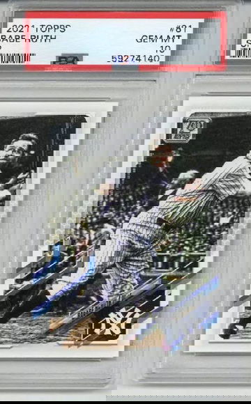 2021 TOPPS #81 BABE RUTH CARD NEW YORK YANKEES PSA 10 SP LOW POP