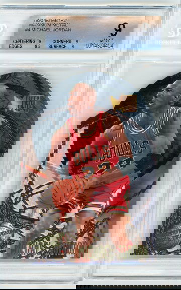 MICHAEL JORDAN 1995-96 Fleer Metal Maximum Metal Die Cut #4 BGS 9