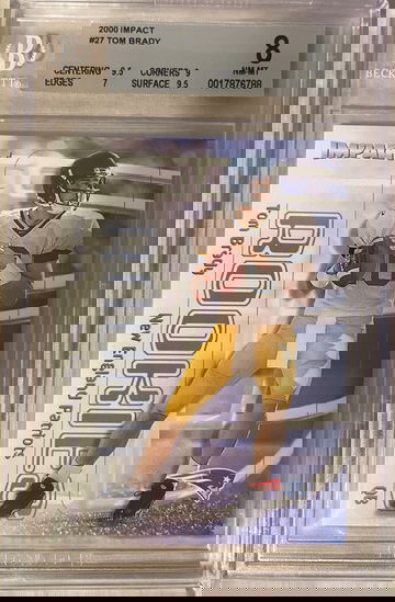 2000 Skybox Impact Tom Brady Rookie Card BGS 8