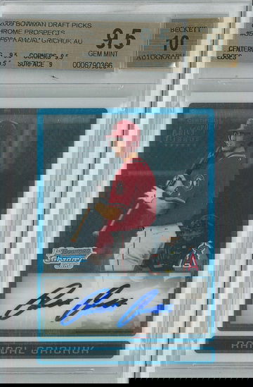 2009 Bowman Draft Randal Grichuk #BDPP81 BGS 9.5 Auto 10 Rockies