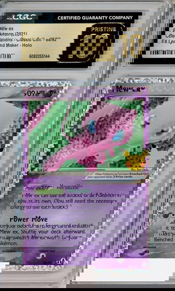2021 PKMN CLEB CLASSIC COLL MEW EX LEGEND MAKER HOLO 88 CGC 10 PRISTINE