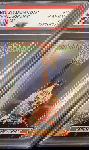 Michael Jordan 1992-93 Stadium Club Beam Team PSA 8