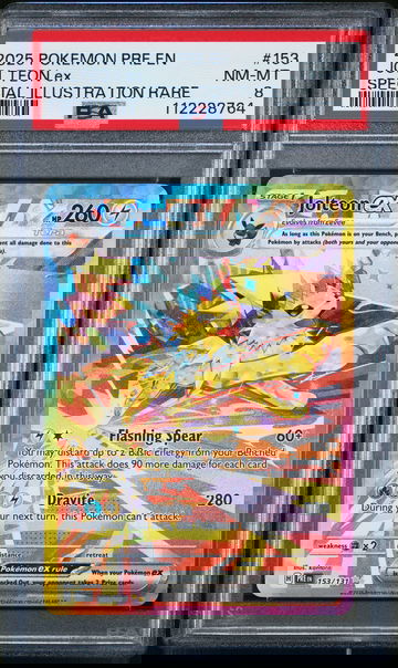 2025 POKEMON PRE EN-PRISMATIC EVOLUTIONS JOLTEON EX #153 PSA 8