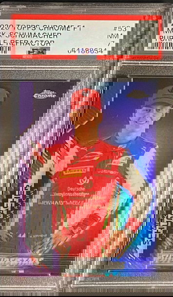 2020  Topps Chrome F1 Mick Schumacher Purple Refractor  /399Rookie RC F2 Formula 1 