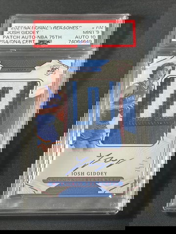 2021 National Treasures Josh Giddey NBA 75th Rookie Patch Auto RPA /75 PSA 9/10 SICK 3 COLOR PATCH