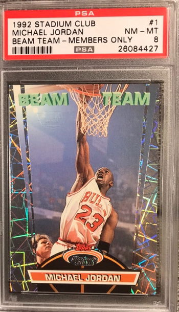 1992 Stadium Club - Michael Jordan - Beam Team Members Only - PSA 8