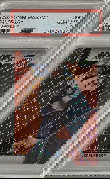 2020 Panini Mosaic Tom Brady PSA 10 Gem Mint Red Mosaic Prizm Parallel #298 MVPs