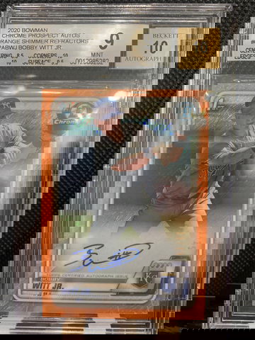 2020 Bobby Witt Jr Bowman Chrome Orange Shimmer Refractor Auto Prospect #13/25