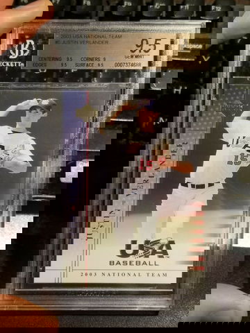 2003 Upper Deck USA Justin Verlander BGS 9.5 Gem Mint National Team