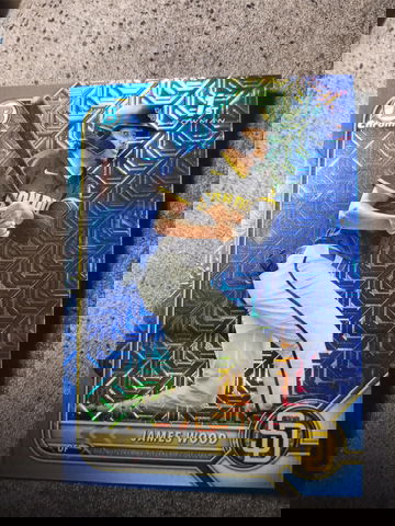 🔥 2022 MINT Bowman Chrome 1st #/150 Blue Mega Box Mojo RC James Wood 🔥 Rookie Washington Nationals