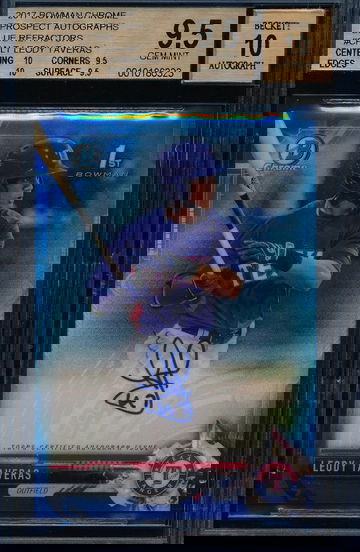 Leody Taveras 2017 Bowman Chrome Blue Ref Auto RC /150