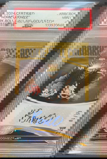 2024 Certified RC Roll Call Gold Etch Auto /10 Rome Odunze PSA 9