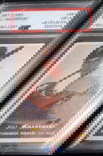 1957 Topps #24 Bill Mazeroski  RC PSA 3 Auto Authentic 