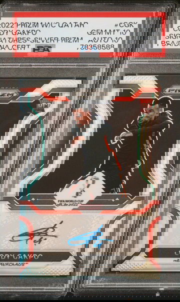 2022 PANINI PRIZM WORLD CUP SIGNATURES CODY GAKPO SILVER #CGK PSA Auto 10/PSA 10