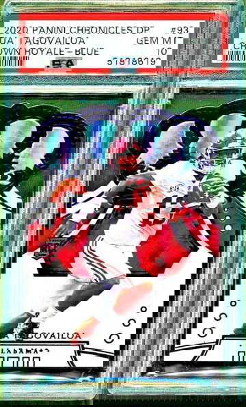 2020 chronicles draft picks 93 tua tagovailoa  crown royale blue  psa 10