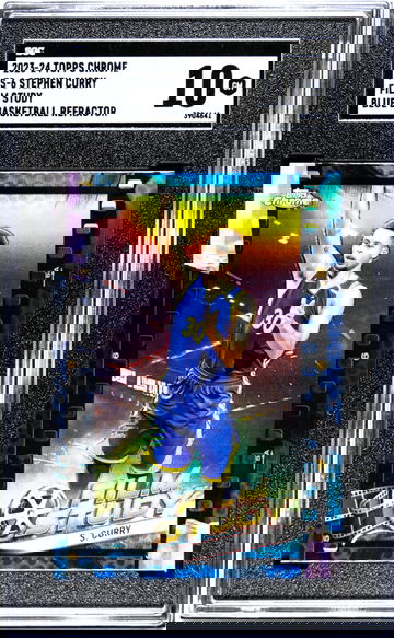 2023-24 Topps Chrome #FS-6 Stephen Curry Film Study Blue Basketball Refractor SGC 10