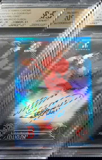 2016 Bowman Chrome Mauricio Dubon blue refractor auto 
