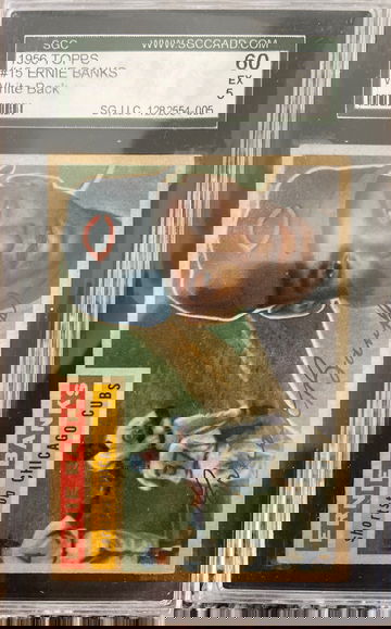 1956 Topps #15 Ernie Banks White Back SGC 60 5