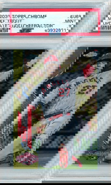 2020 Topps Chrome Update #U69 Mike Trout Gold Refractor PSA 9 MINT!