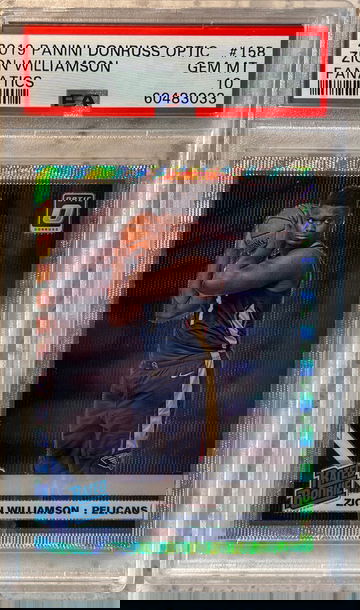 Zion Williamson 2019 Panini Donruss Optic Silver Wave Fanatics PSA 10 RC #158