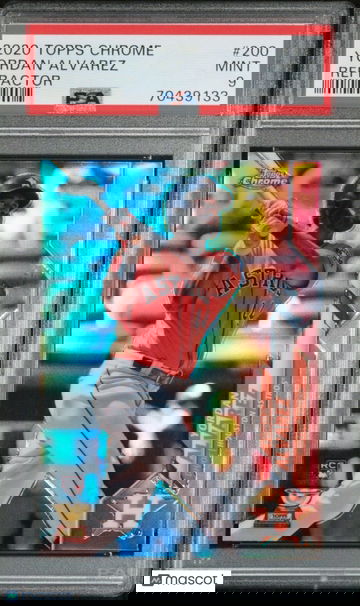 Yordan Alvarez 2020 Topps Chrome RC Refractor #200 Houston Astros Rookie PSA 9