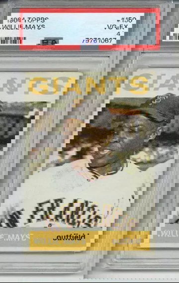 1964 TOPPS #150 WILLIE MAYS CARD GIANTS PSA 4 NEW LABEL NICELY CENTERED BEAUTY