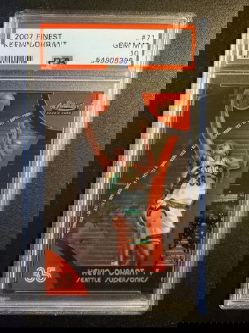 2007 topps finest Kevin durant graded psa 10  gem mint rookie card