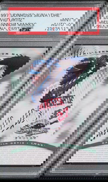 Big Papi David Ortiz 1997 Donruss Signature Millenium Marks PSA 9 Auto 10 #0228 of 1000