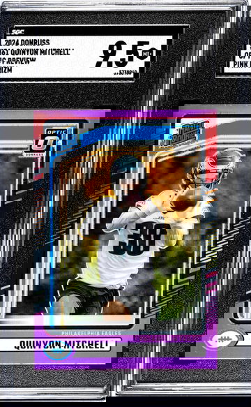 2024 Donruss #361 Quinyon Mitchell Optic Preview Pink Prizm SGC 9.5