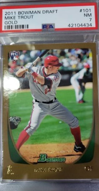 2011 Bowman Draft Mike Trout Gold PSA 7