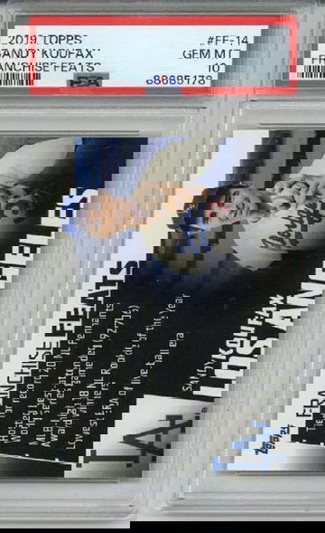 2019 TOPPS FRANCHISE FEATS #FF-14 SANDY KOUFAX DODGERS PSA 10 LOW POP