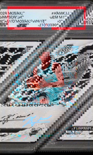 2024 Panini Mosaic Rookie Autographs Mosaic White Kj Simpson Jr. #RAMKJJ /25 PSA 10