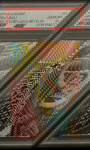 2021 Panini Illusions LaMelo Ball Shining Stars Asia Red & Yellow Card No. 4