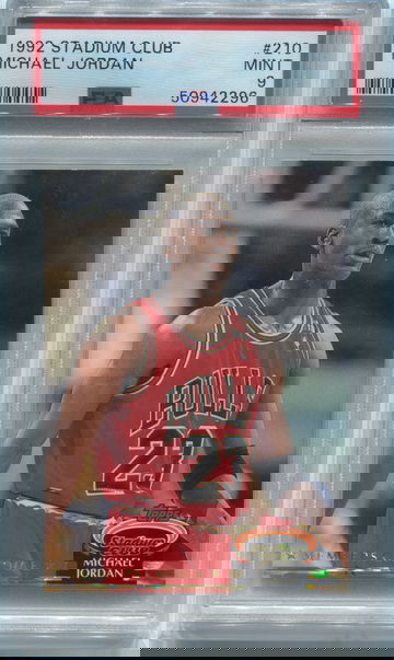 1992-93 Topps Stadium Club #210 Michael Jordan Members Choice PSA 9