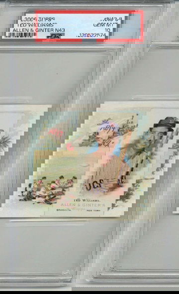 2006 TOPPS ALLEN & GINTER N43 #N43-8 TED WILLIAMS RED SOX PSA 10 LOW POP RARE