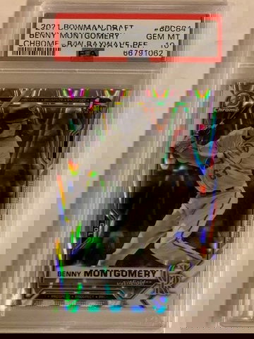 2021 Bowman Draft Benny Montgomery Chrome B/W Raywave Refractor PSA 10