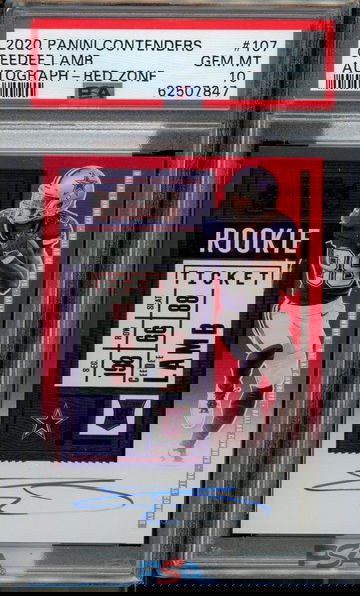 2020 Ceedee Lamb Rookie Ticket Auto PSA 10