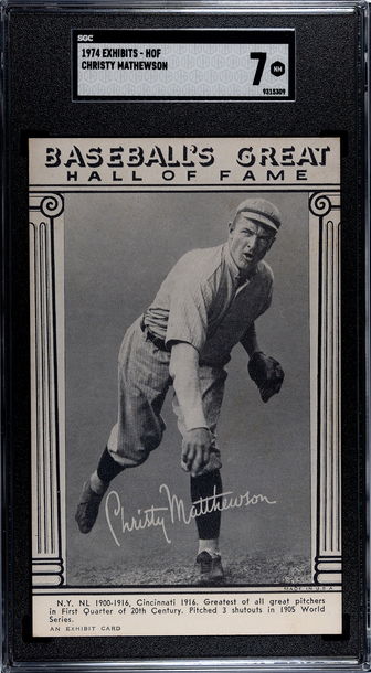 1974 Baseball's Great Hall of Fame Exhibits Christy Mathewson New York Giants SGC 7 NM