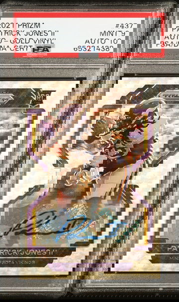 2021 Panini Prizm Gold Vinyl Patrick Jones II #437 RC Auto /5 PSA 9 Auto 10