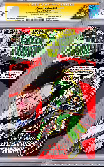 GREEN LANTERN #83 CGC-SS 7.5 SIG ORIG ARTIST/WRITER NEAL ADAMS DENNY O’NEIL 1971