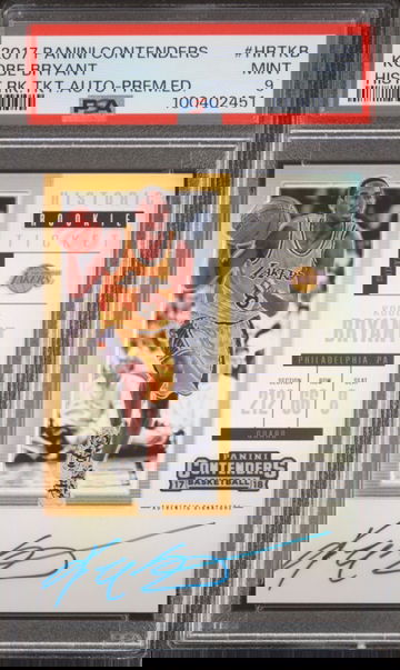 2017 KOBE BRYANT PANINI CONTENDERS HISTORIC ROOKIE TICKET AUTOGRAPH PSA 9