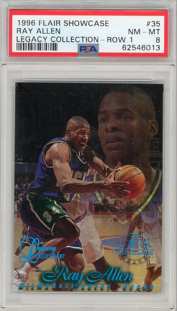 Ray Allen 1996 Flair Showcase Row 1 Legacy /150 Rookie RC PSA 8