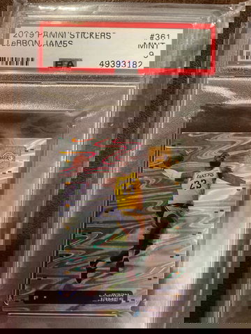 2019 panini stickers Lebron James Silver PSA 9