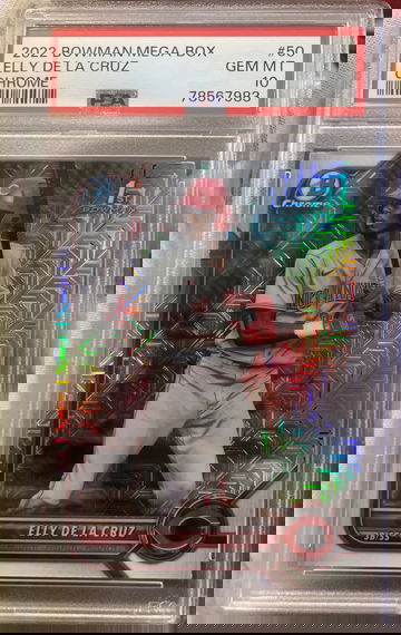 Elly De La Cruz - 2022 Bowman Mega Box Chrome MOJO REFRACTOR | PSA 10 GEM MINT - 1st First Bowman