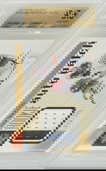 2011 SP Authentic Cam Newton Auto RPA BGS 9.5 w/10 Autograph /299