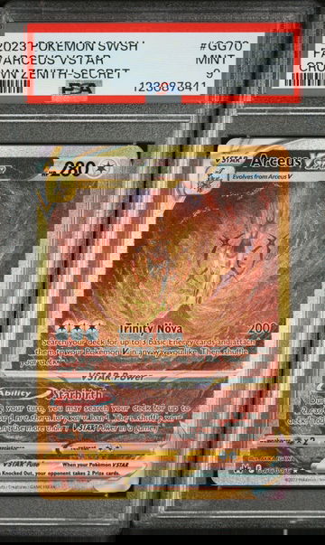 2023 Pokemon Sword and Shield Crown Zenith Secret Rare Arceus Vstar #GG70 PSA 9