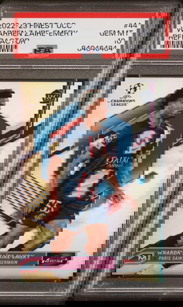 2022-23 TOPPS FINEST UEFA UCL WARREN ZAIRE-EMERY REFRACTOR #44 PSA 10